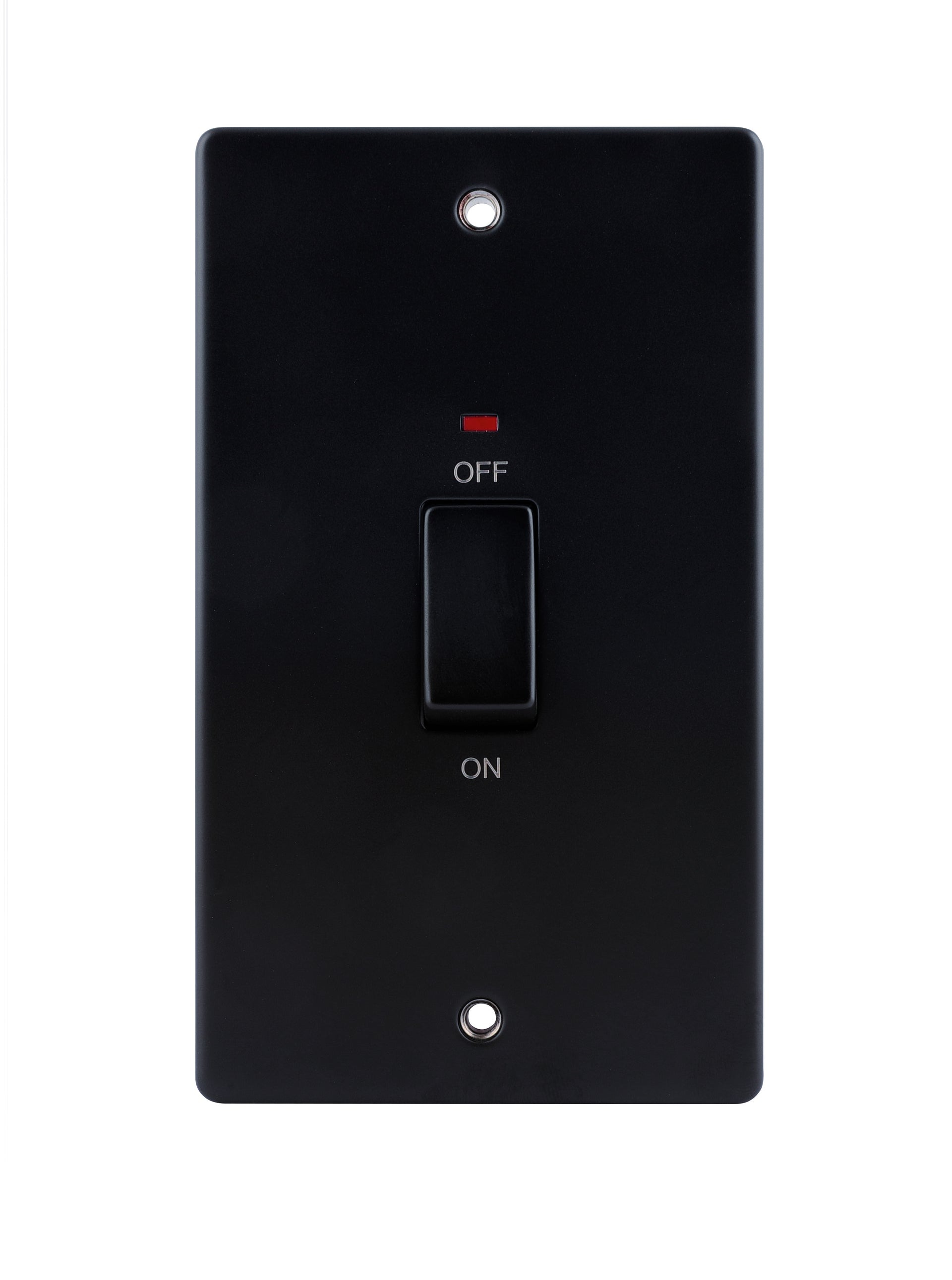 D-SP45LDPN-MBM 45A DP Switch Metal Rocker Double Plate with LED Matt Black
